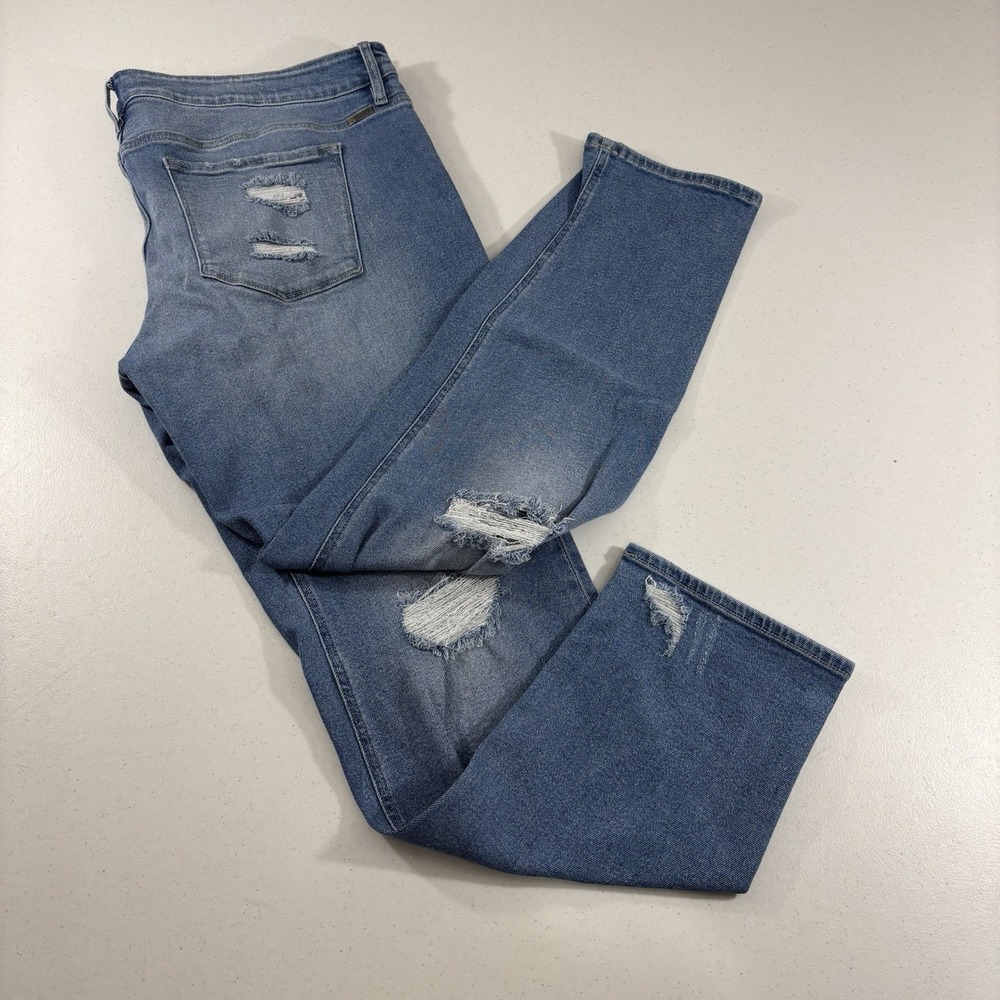 Kancan Maurice's Boyfriend High Rise Distressed Jeans Plus Size 22 (M: 45 x 30)